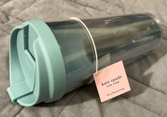 Kate Spade Travel Tumbler 16 oz Thermal Cup/Mug Blue  *New*
