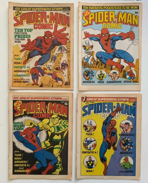 Spider-Man Comic #311 to #333 RARE near complete run. 22 x Marvel UK 1979 comics