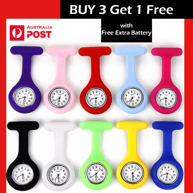 New Silicone Nurse Watch Pendant Pocket Tunic Nursing Brooch Fob Nurses Watch AU