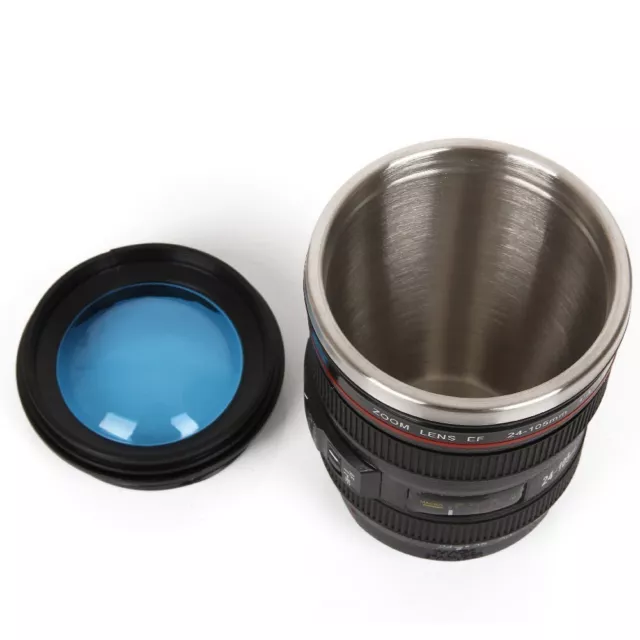 Self Stirring Camera Lens EF 24-105mm Thermos Travel Tea Coffee Mug USA 2