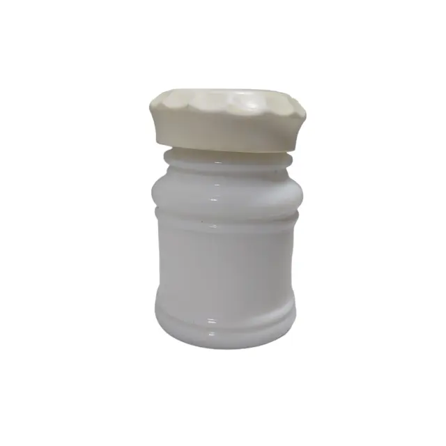 White Milk Glass 2.75" Spice Jar Plastic Twist Lid