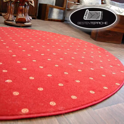 Rond Longue Durée Moderne Tapis de Bain 'Chic' Rouge Grand Tailles ! Vers Mesure