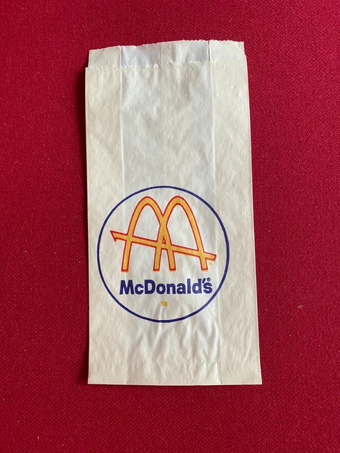 1960's, McDonald's, "Un-Used" Hamburger Paper Bag  (Slash Logo) Scarce / Vintage