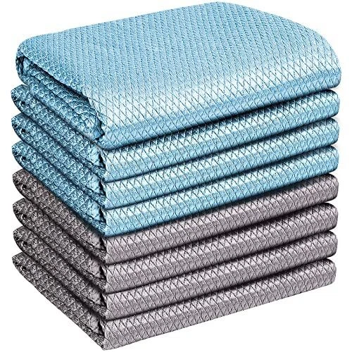 Fish Scale Streak Free Miracle Cleaning Cloths Easy Clean Nanoscale, Pack of 8,
