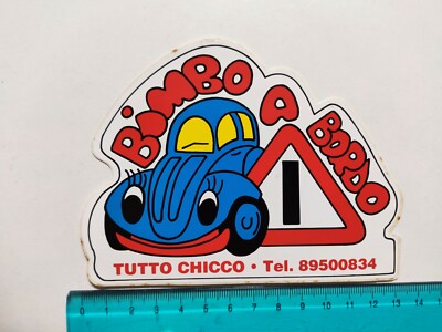ADESIVO BIMBO A BORDO TUTTO CHICCO STICKER AUTOCOLLANT AUFKLEBER 80s ORIGINAL 