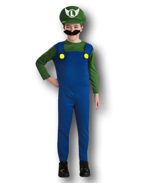 Niños Mario Bros Traje Disfraz Infantil Halloween Carnaval Infantil 6-8 Años