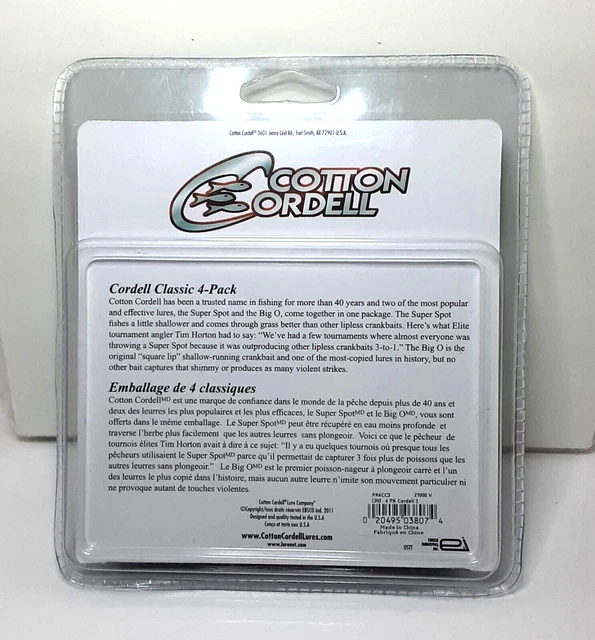 Leurres Cotton Cordell Big O (Big-O) - 4 Couleurs - Crankbait Neufs Sous Emballage