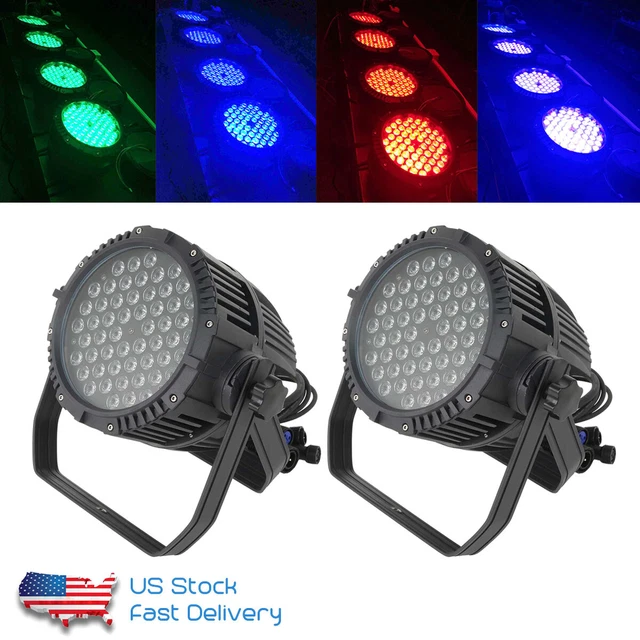 2x 200W Waterproof RGBW LED Par Light DMX Stage Lighting IP64 DJ Par 64 Lights