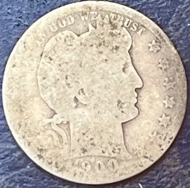 1900 Barber Quarter Well Circulated 0221-4