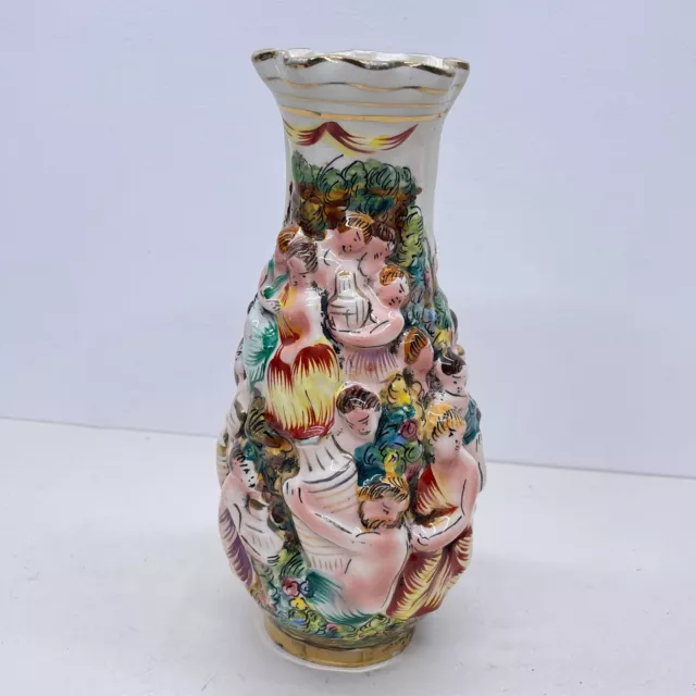 Italian Capodimonte Hand Painted Porcelain Vase 23.5 Cm  :P1