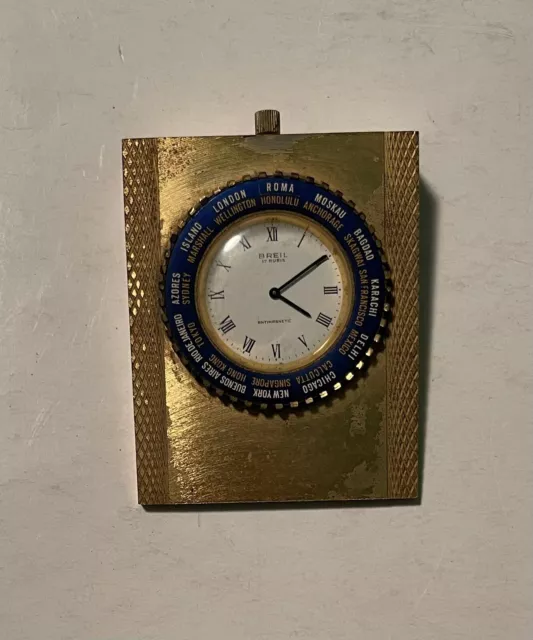 Breil 17 Rubis Antimagnetic Orologio Da Tavolo In Metallo Raro E Funzionante