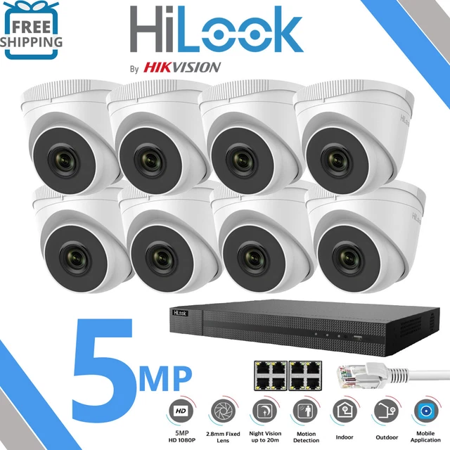 HIKVISION HILOOK CCTV System Ip Poe 8Mp Nvr 5Mp Camera 30M Night Vision