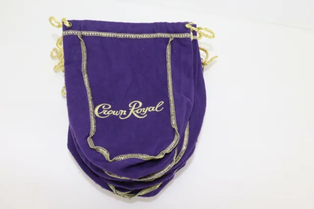 Crown Royal Purple Bags 7" with Gold Drawstring Lot of 14 Collectible or Crafts