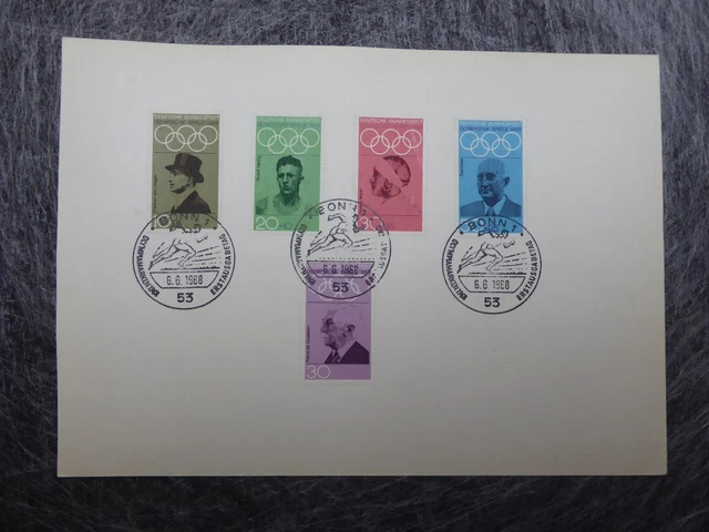 + BUND # BELEG MIT ERSTTAGSSTEMPEL OLYMPIA 1968 # MiNr. 561-565 # 1968 +