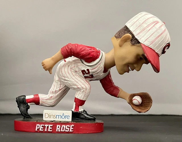 Pete Rose Cincinnati Reds Hall of Fame Dinsmore Bobblehead 2014 NIB SGA Fielding Pete Rose Cincinnati Reds Hall of Fame Dinsmore Bobblehead 2014 NIB SGA Fielding