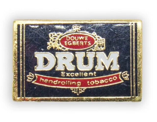 Scarce Vintage 1" DRUM HANDROLLING TOBACCO Lapel Hat Pin Douwe Egberts Pinback