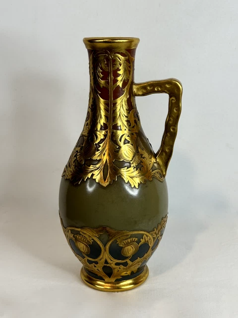 Pichet Broc En Faïence Sarreguemines Art Nouveau 1900 Décor De Chardons