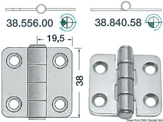 Charnière Inox Marque Osculati 38.556.00