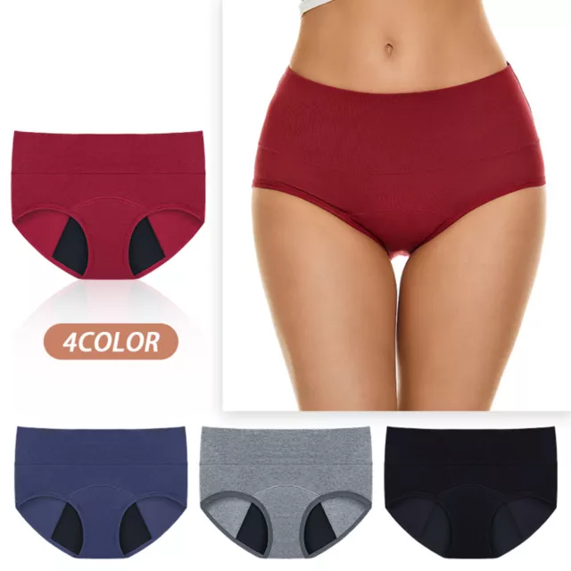 Women's Plus Size High Waist Leakproof Underwear Physiological Menstrual Panties
