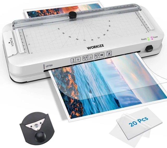 Laminator Machine with Laminating Sheets 20 Pouches; WORKIZE 9-Inch Thermal