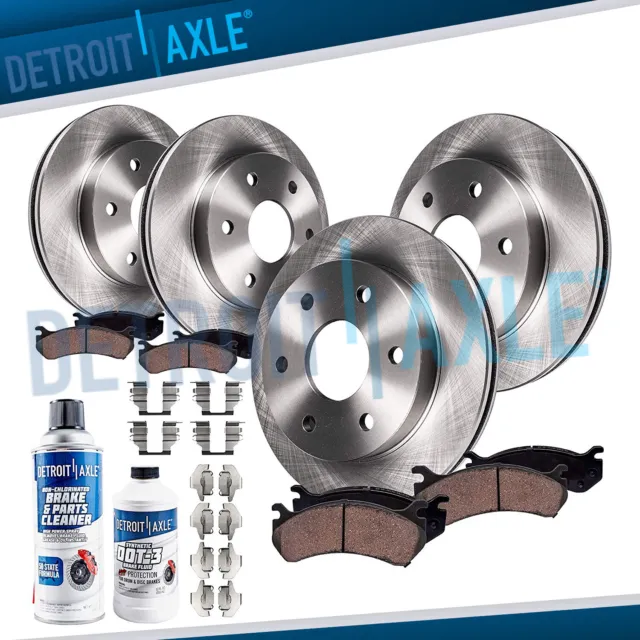 Front & Rear Rotors + Brake Pads for Chevy Silverado Tahoe GMC Sierra 1500 Yukon