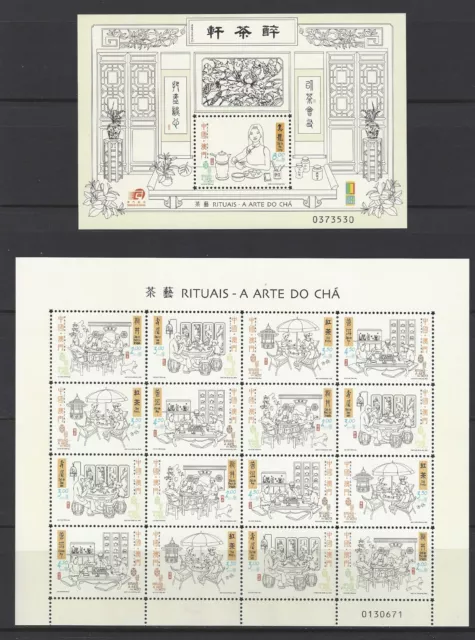 China Macau 2000 Art of Tea stamp set + Mini S/S