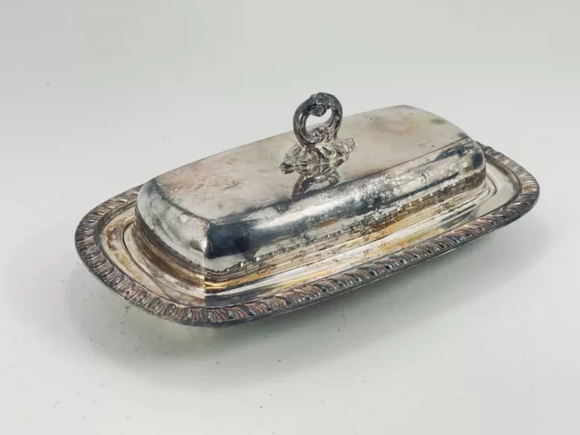 Antique Vintage 1883 FB Rogers Butter Dish Silverplate w/ Glass Insert & Lid