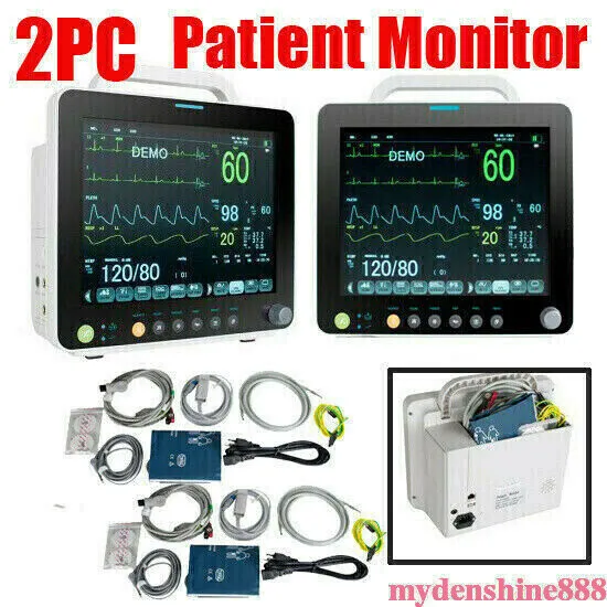 2sets Portable Medical 6 Para 12" Vital Signs Patient Monitor ECG NIBP RESP SPO2