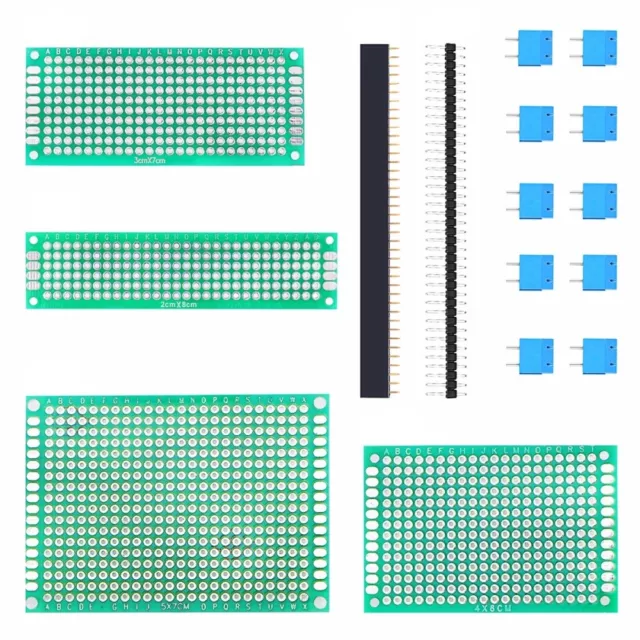 20 pezzi PCB Board doppio lato 4 dimensioni 5x7 4x6 3x7 2x8CM Kit prototipo 20