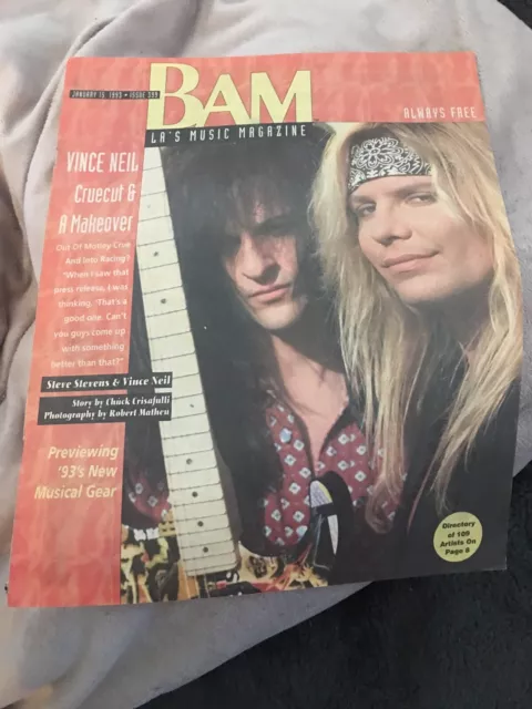 The Dirt Motley Crue Vince Neil Vintage 1993 Bam magazine JAN #399