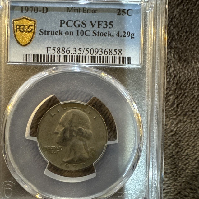 MINT ERROR 1979-D 25c Struck On 10c Stock 4.29g Vf35 $525.79