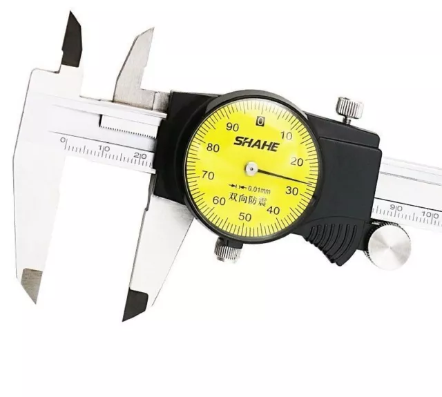 Metric Gauge Yellow Dial Measuring Tool Shock Vernier Caliper Mechanical Parts