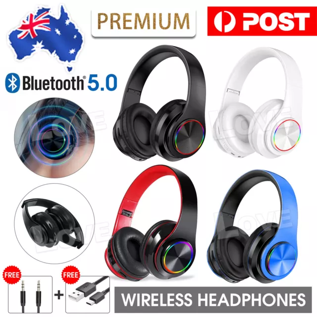 Wireless Headphones Bluetooth Noise Cancelling Stereo Earphones Over Ear Headset