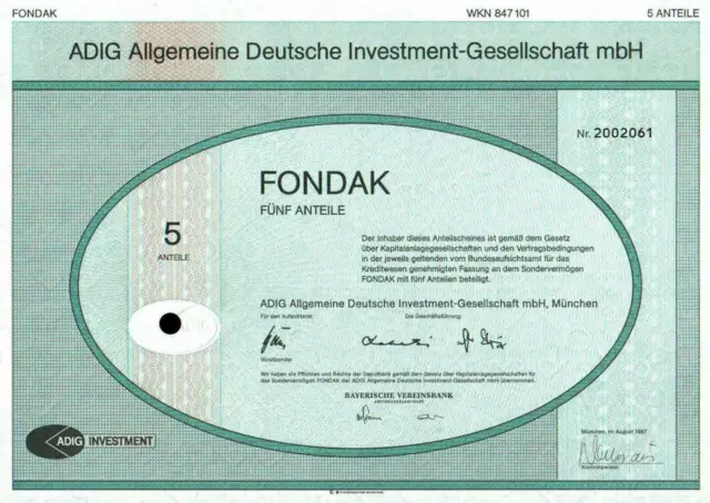 ADIG Allgemeine Deutsche Investment-Gesellschaft mbH FONDAK   5er