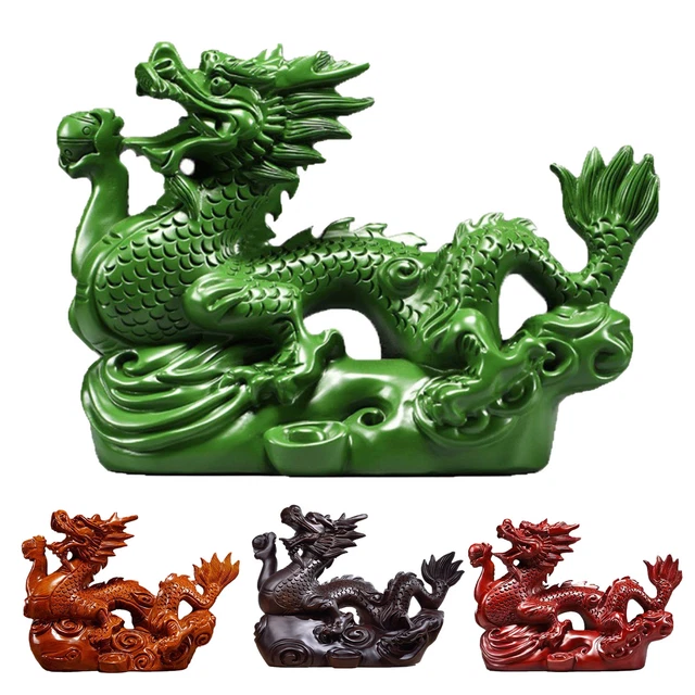 CHINESE DRAGON STATUE 2024 Chinese Zodiac Wood Dragon Figurine Mini