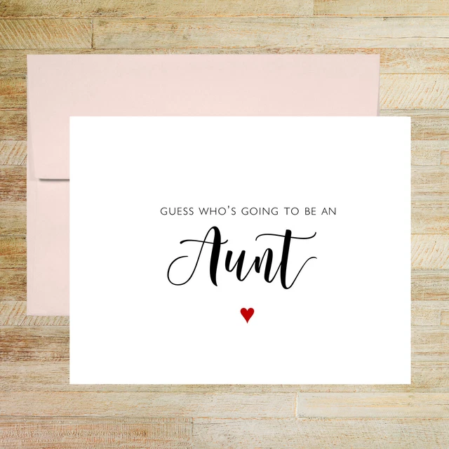 You're Going to Be an Aunt Baby Announcement, PRINTED A2 Folded Card & Envelope