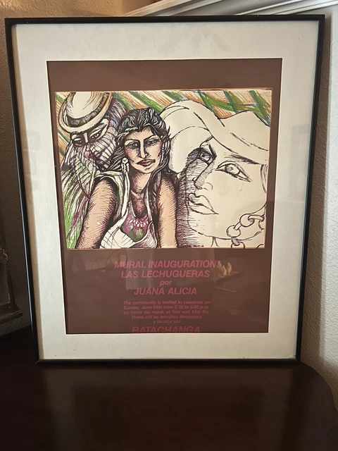 Mural Inauguration las Lechugueras, Announcement poster Exc Cond Framed