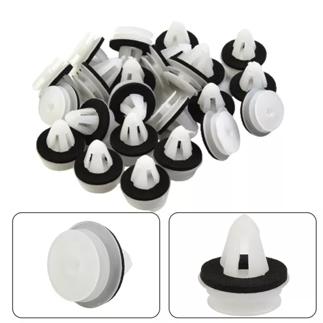 High Quality 50*Car Door Panel Trim Push Pin Rivet Clip Fastener Retainer White