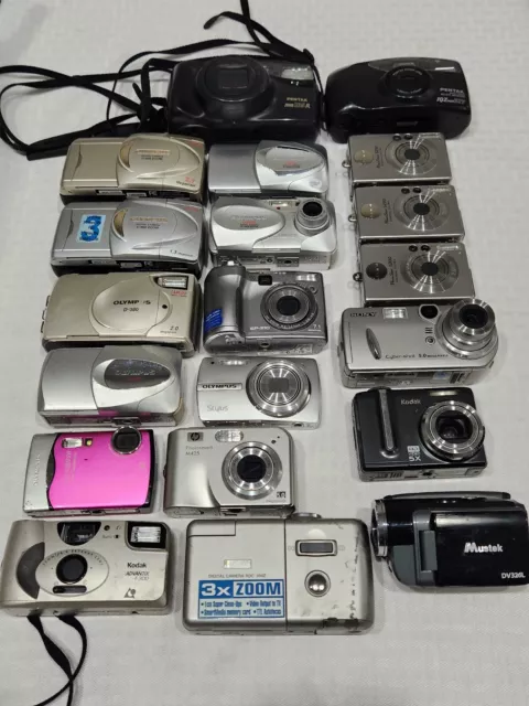 20 Digital And Film Cameras For Parts Or Repair (CANON ,SONY,OLYMPUS, PENTAX...)