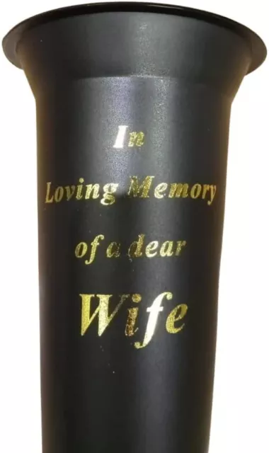 Vaso di memoria per cimitero della moglie (set di 2) - Graveside Memorial Spike (nero)