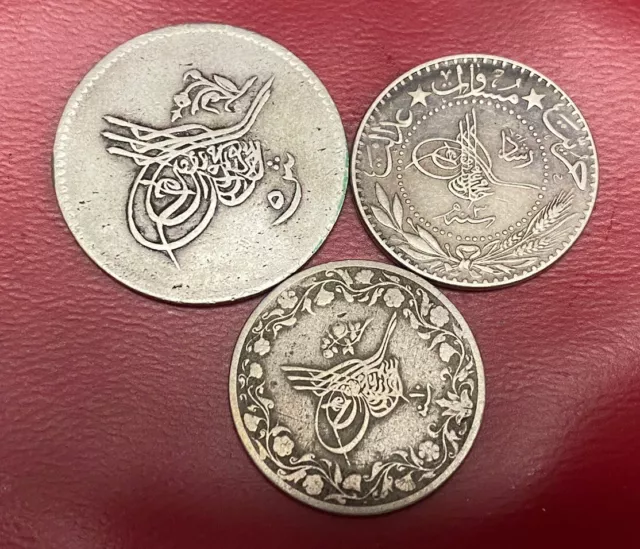 3 Old Turkey/ Middle East Silver Coins***