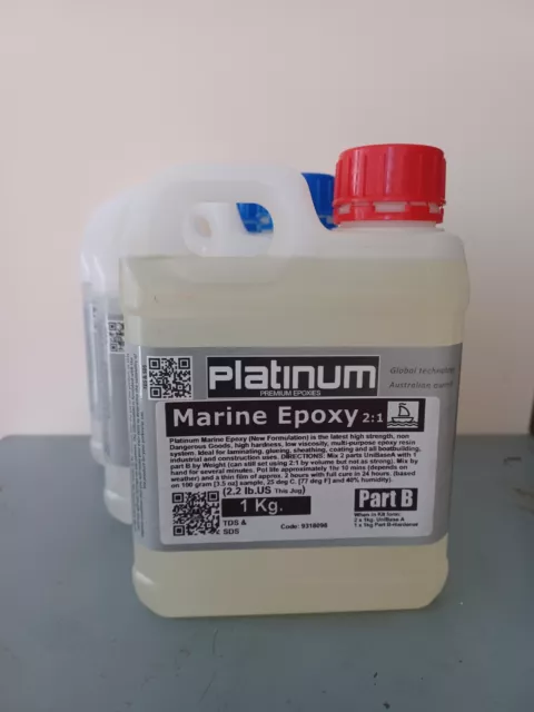 MARINE EPOXY extra strong great curing easy 2:1 mixing, Free Freight -6KG