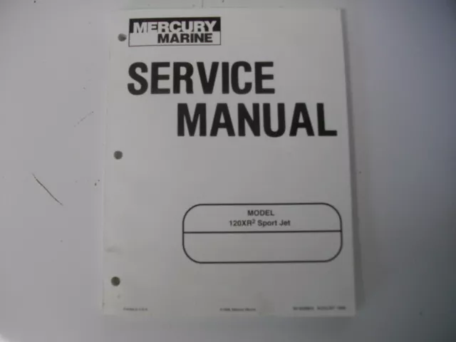 1998 Mercury Marine factory service manual 120XR2 sport jet 90-858804