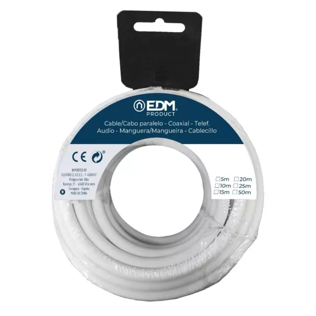 EDM Flat Hose Reel 2 x 0.75 mm 20 m (Audio)