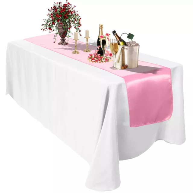 28cm x 274cm Satin Table Runner Chair Swags Wedding Party Decor Table Runners 2