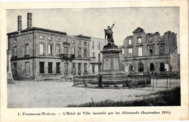 CPA Fresnes in Woevre-L'Hótel de Ville burned by the Germans (184239)