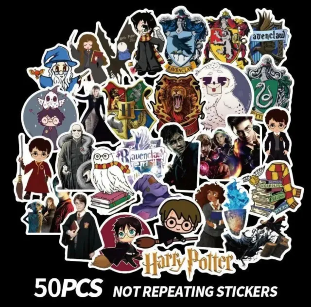 50 pc Harry Potter Vinyl Stickers + Fabric Ravenclaw Banner Lot