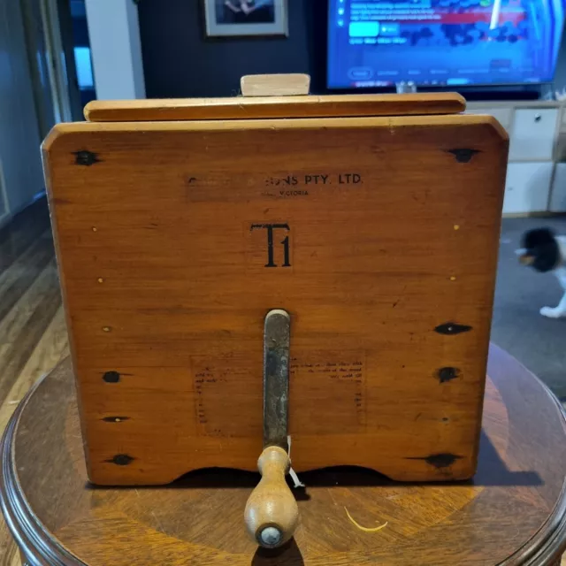 1920s Antique Australian Cherry & Sons Timber Cedar Kitchen Dairy Butter Churn