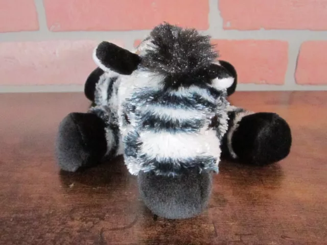 Aurora Zebra Plush 8” Stuffed Animal Toy Soft Black & White - NICE!