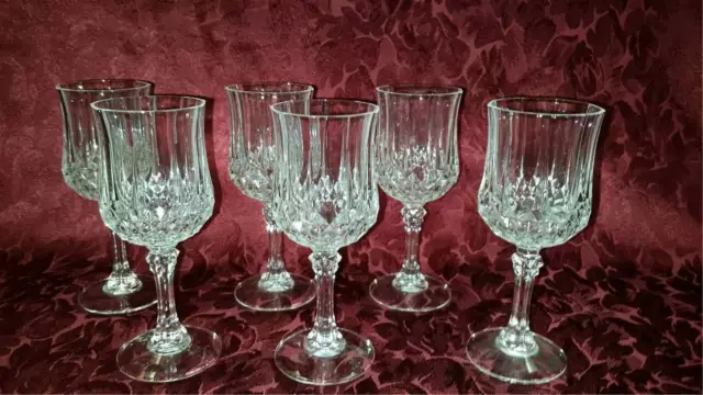 FABULOUS RETRO 24% LEAD CRYSTAL SHERRY GLASSES X 6 CRISTAL d'ARQUES FRANCE